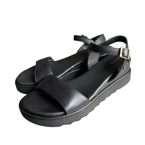 Portland Leather Goods Patina Soho Wedge sandals in black size 10. - Picture 8 of 11